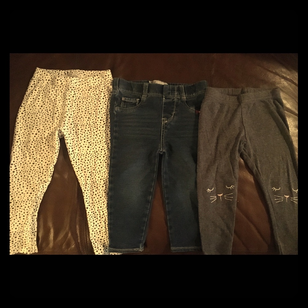 2 pairs of leggings & 1 pair of jeggings